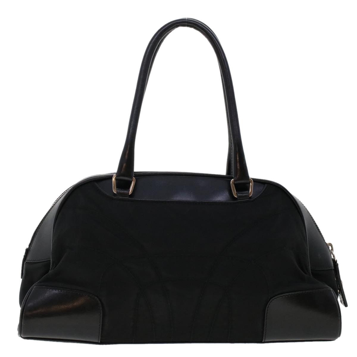 Prada Shoulder Bag Auth Leather Nylon Black