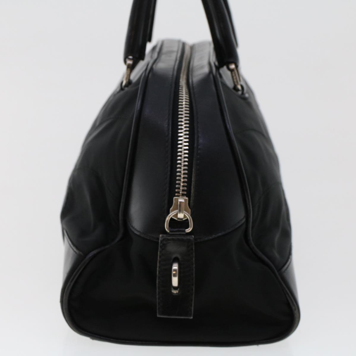 Prada Shoulder Bag Auth Leather Nylon Black
