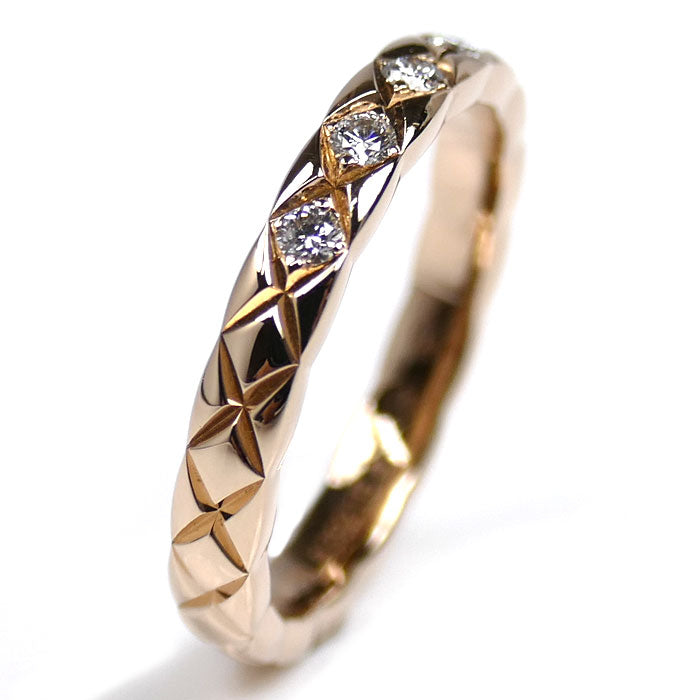 Chanel Coco Crush Au750 Pink Gold Diamond Ring Size 7