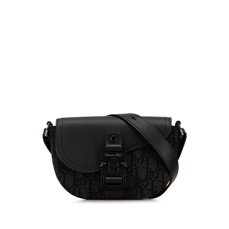 Dior Saddle Trotter Shoulder Bag Leather Canvas