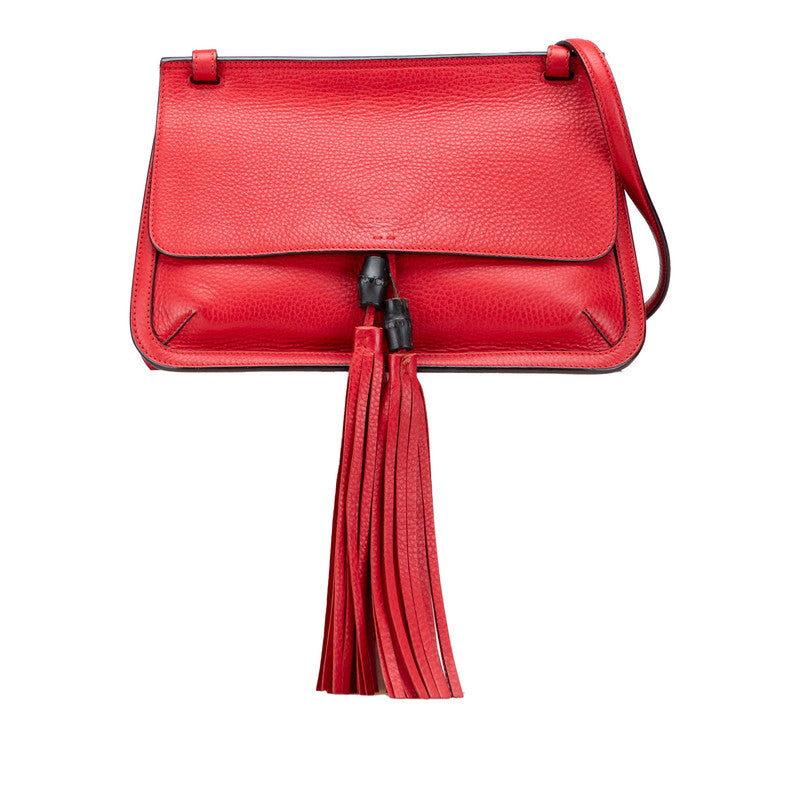 Gucci Bamboo Fringe Tassel Shoulder Bag Leather Jewelry
