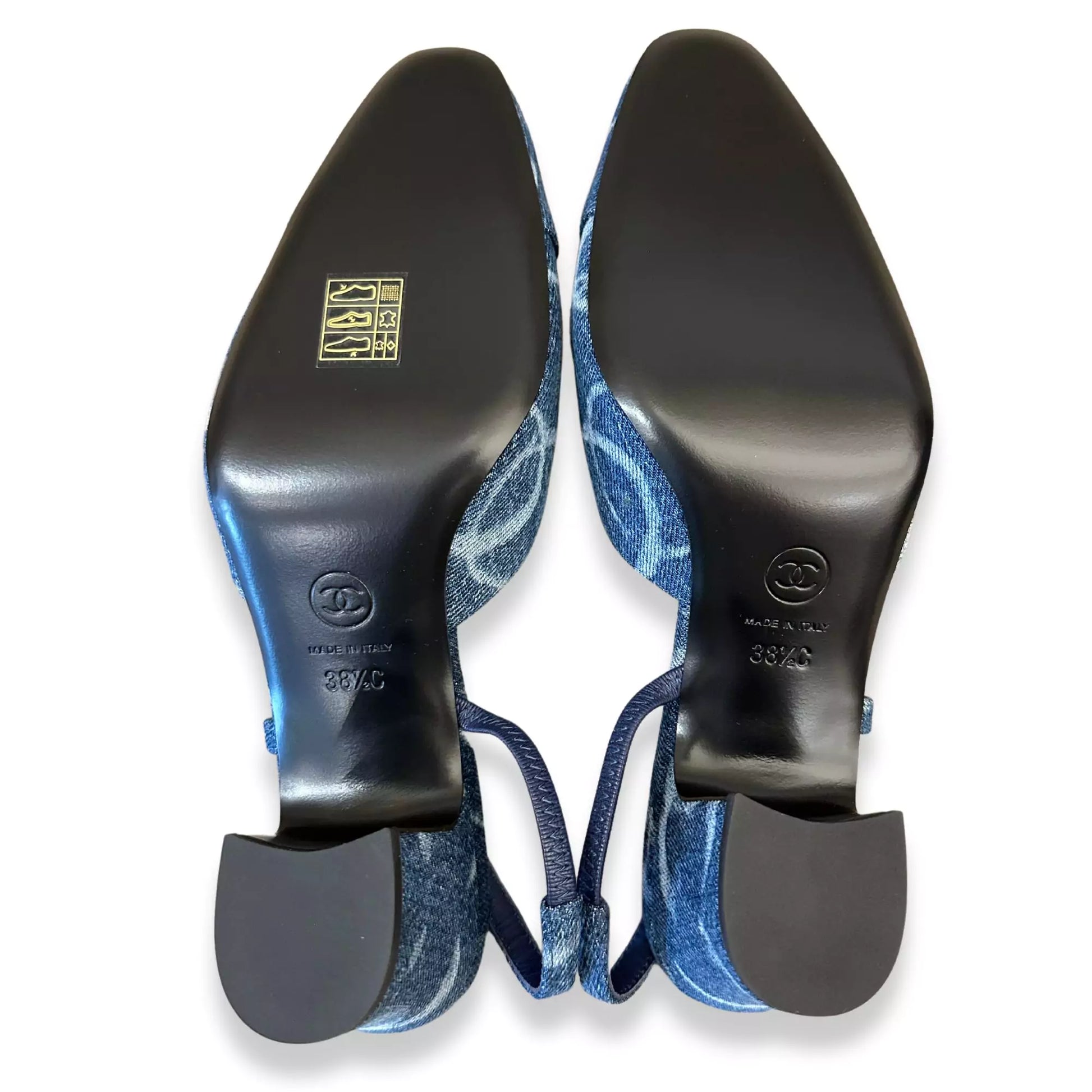 CHANEL BLUE DENIM SLINGBACK