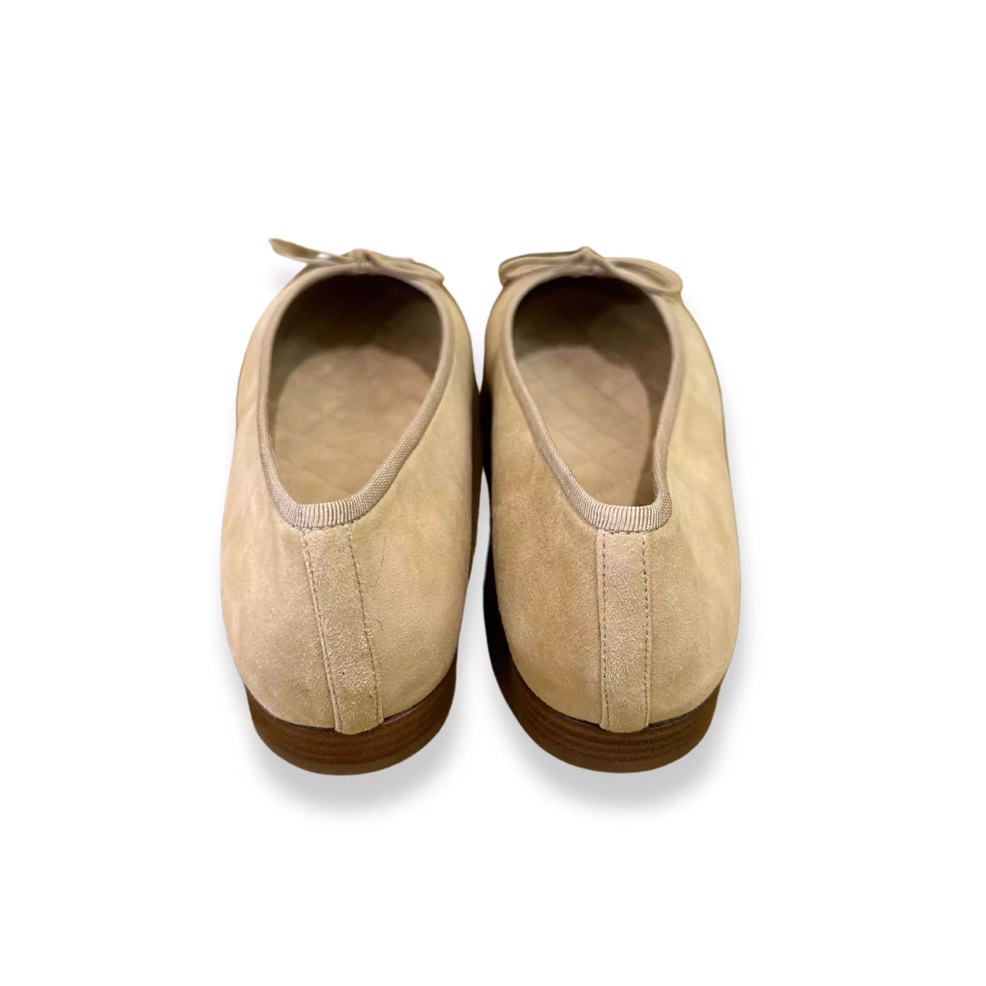 CHANEL BEIGE SUEDE LEATHER BALLET FLATS