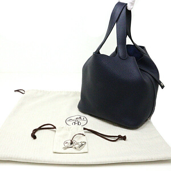 Hermes Handbag Taurillon Clemence Bruny Pico Lock Mm Tan Travel Bag