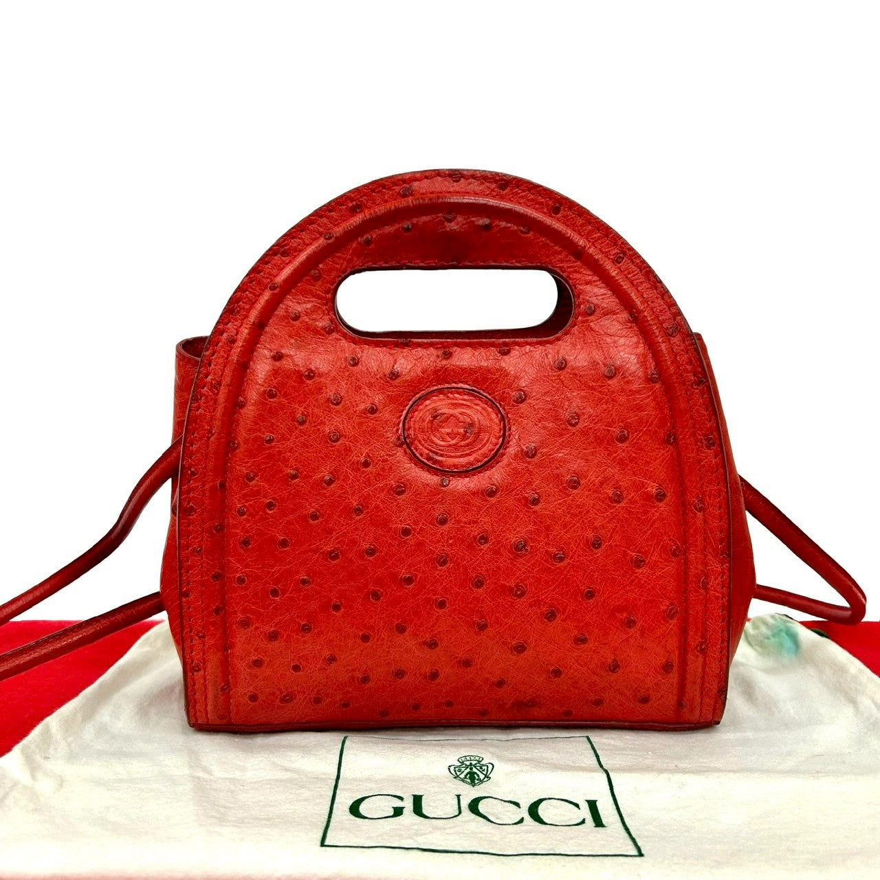 Gucci Old Ostrich 2Way Bag Travel Bag