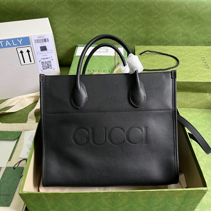 gg 12in 31.5cm gg Black Small Logo Tote Bag