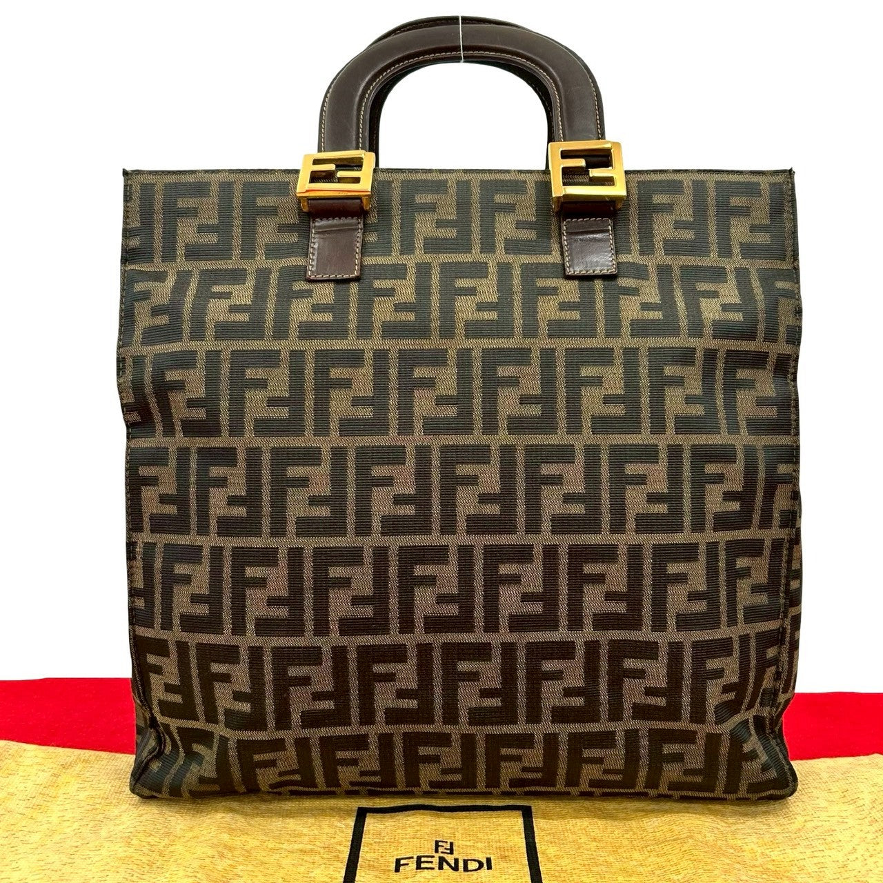 Fendi Zucca Handbag Canvas Travel Bag
