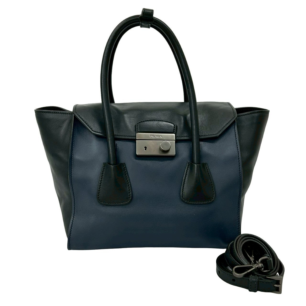 Prada 2Way Handbag Leather Travel Bag 2Way Handbag 4