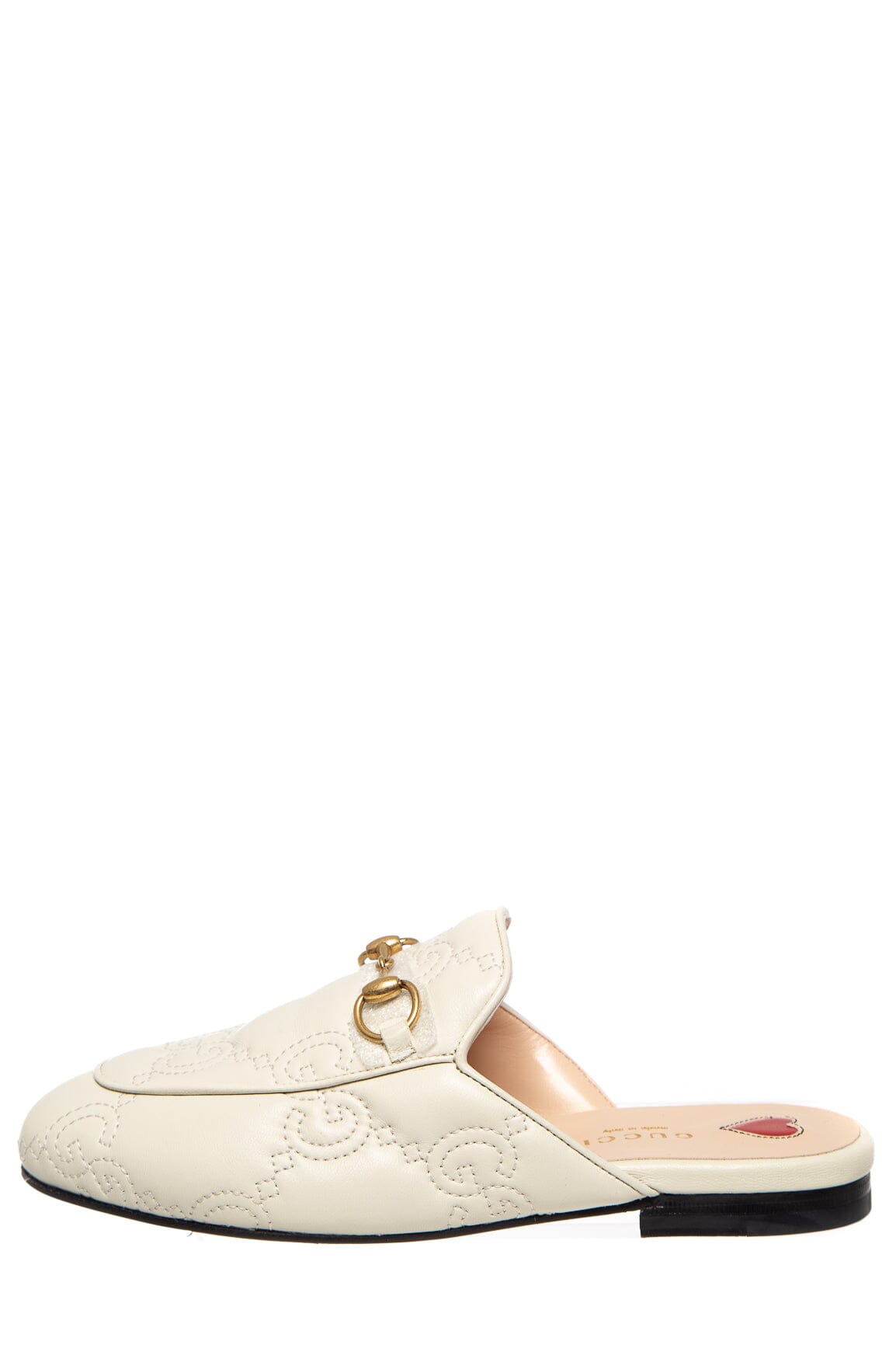 Gucci Cream GG Horsebit Leather Slip On Loafers SZ 35