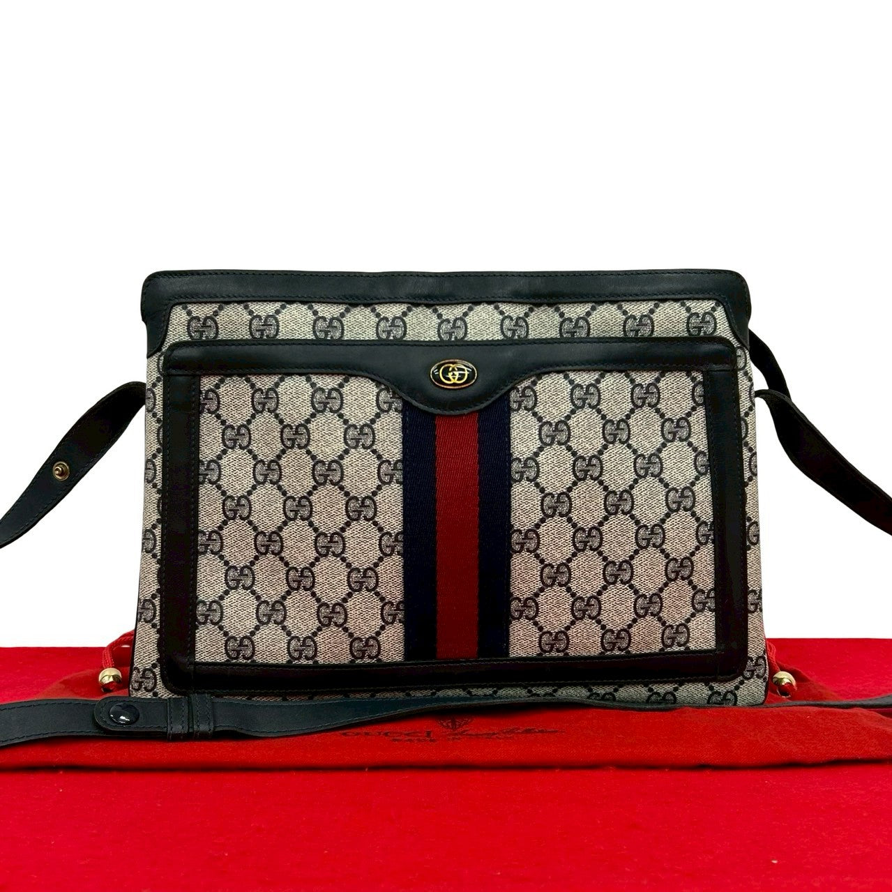 Gucci Pvc Shoulder Bag Leather Logo Bag 7