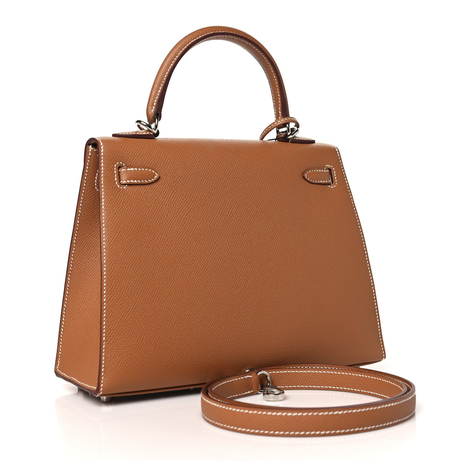 Hermes Epsom Kelly Sellier Handbag Gold Travel Bag 25 Gold 1744403