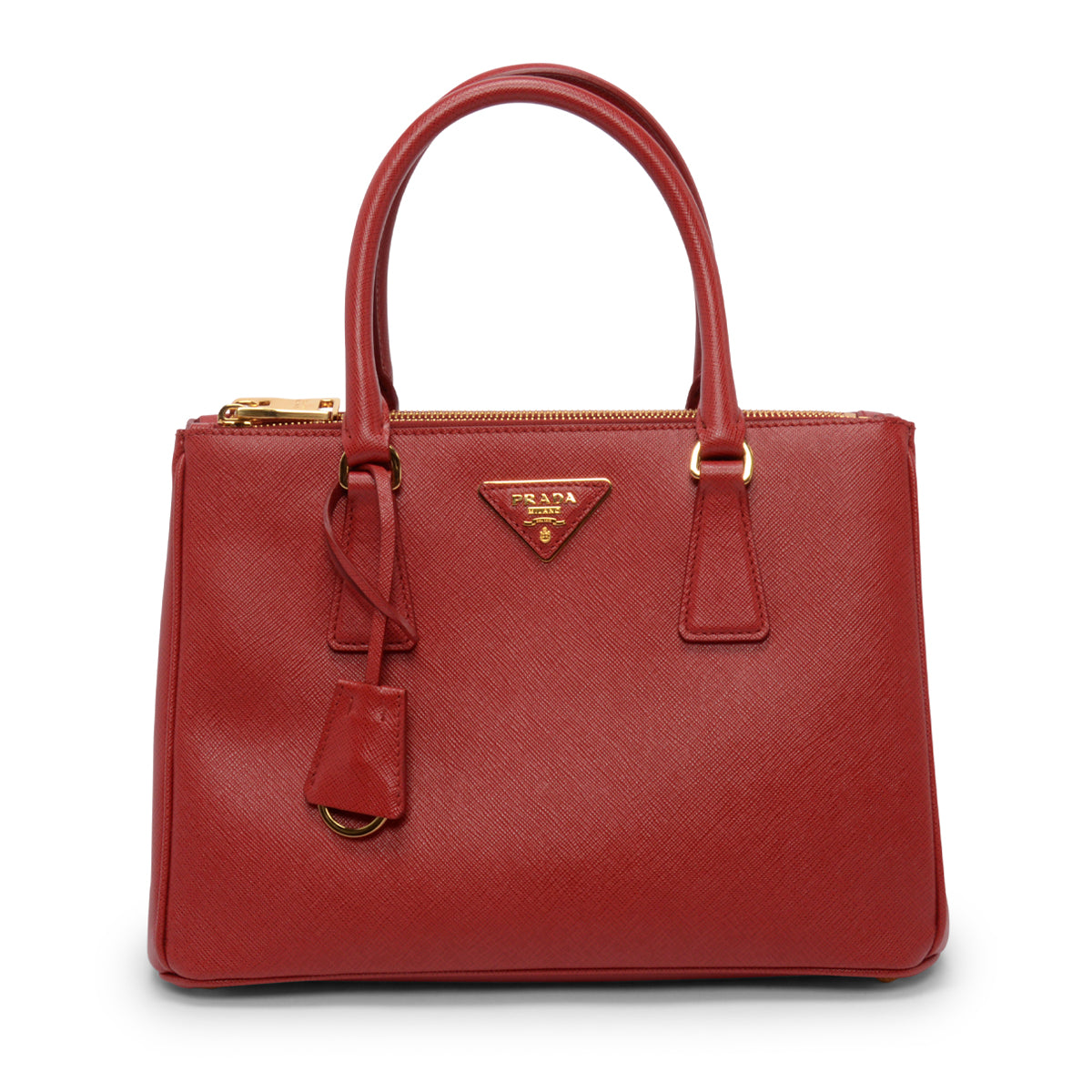 Prada Lux Galleria Tote Saffiano Red Small Tote Bag