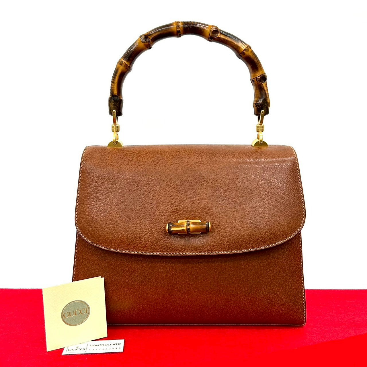 Gucci Bamboo Handbag Leather Travel Bag Handbag 12