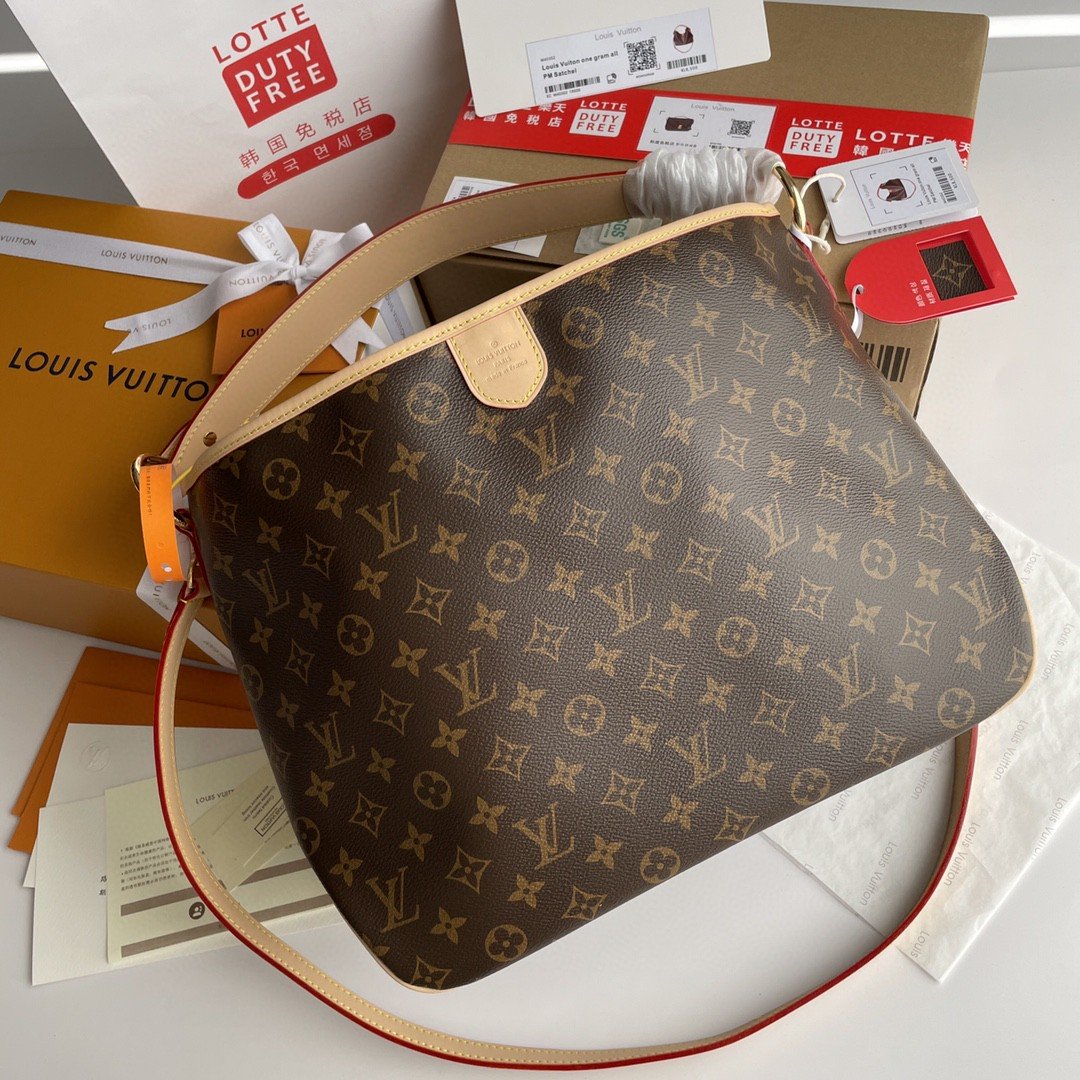 Top Quality Delightful Pm Natural For Women Canvas Monogram Shoulder Bag