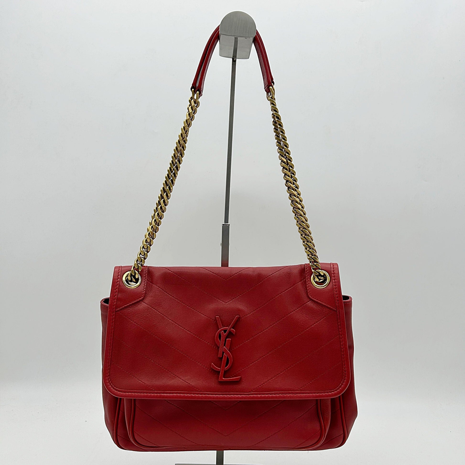 YSL Saint Laurent Niki - Shoulder Bags, s Leather Red Medium