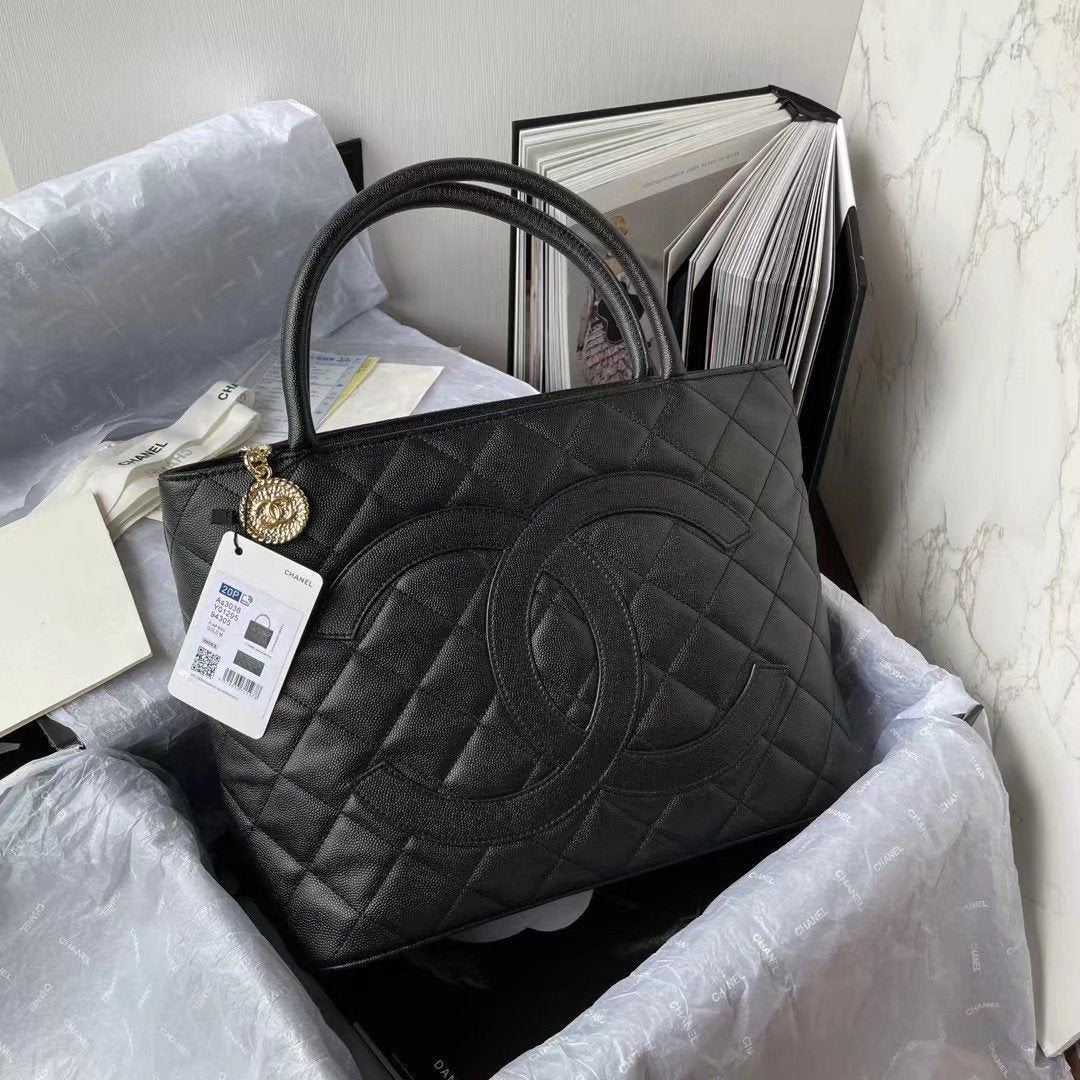 Chlmedallion Tote Shoulder Bag For Women Black