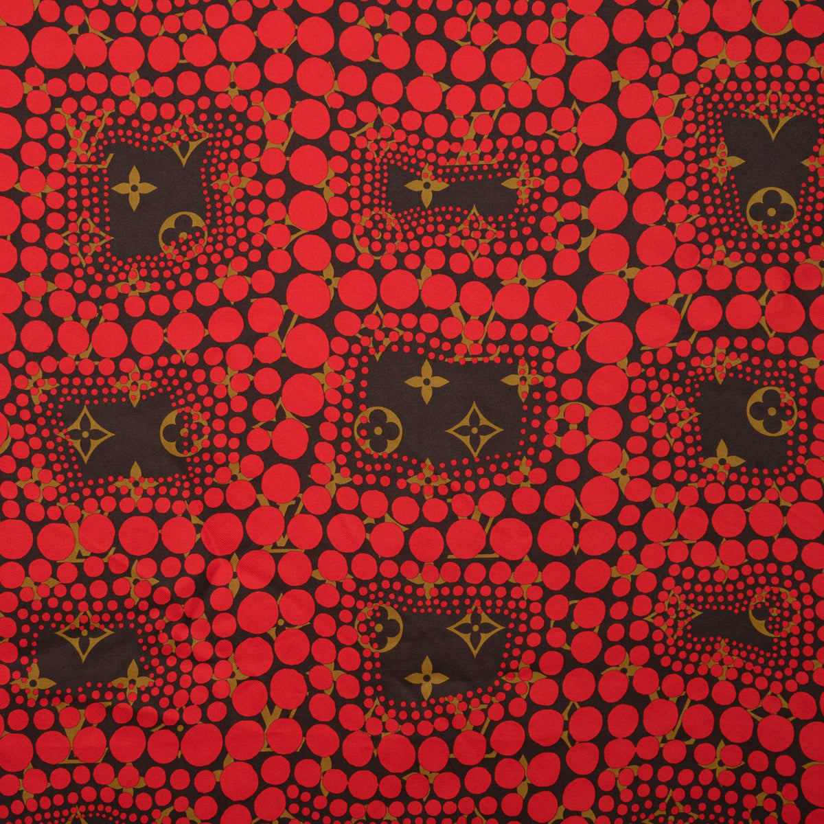 Louis Vuitton Red Silk Yayoi Kusama Scarf