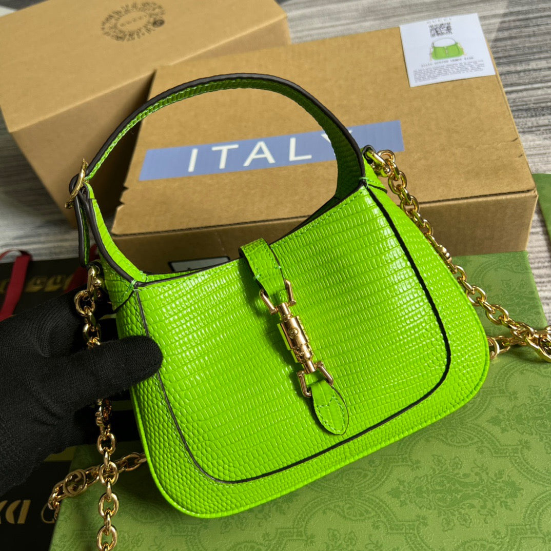 gg Jackie Lizard Yellow , Mini Bag