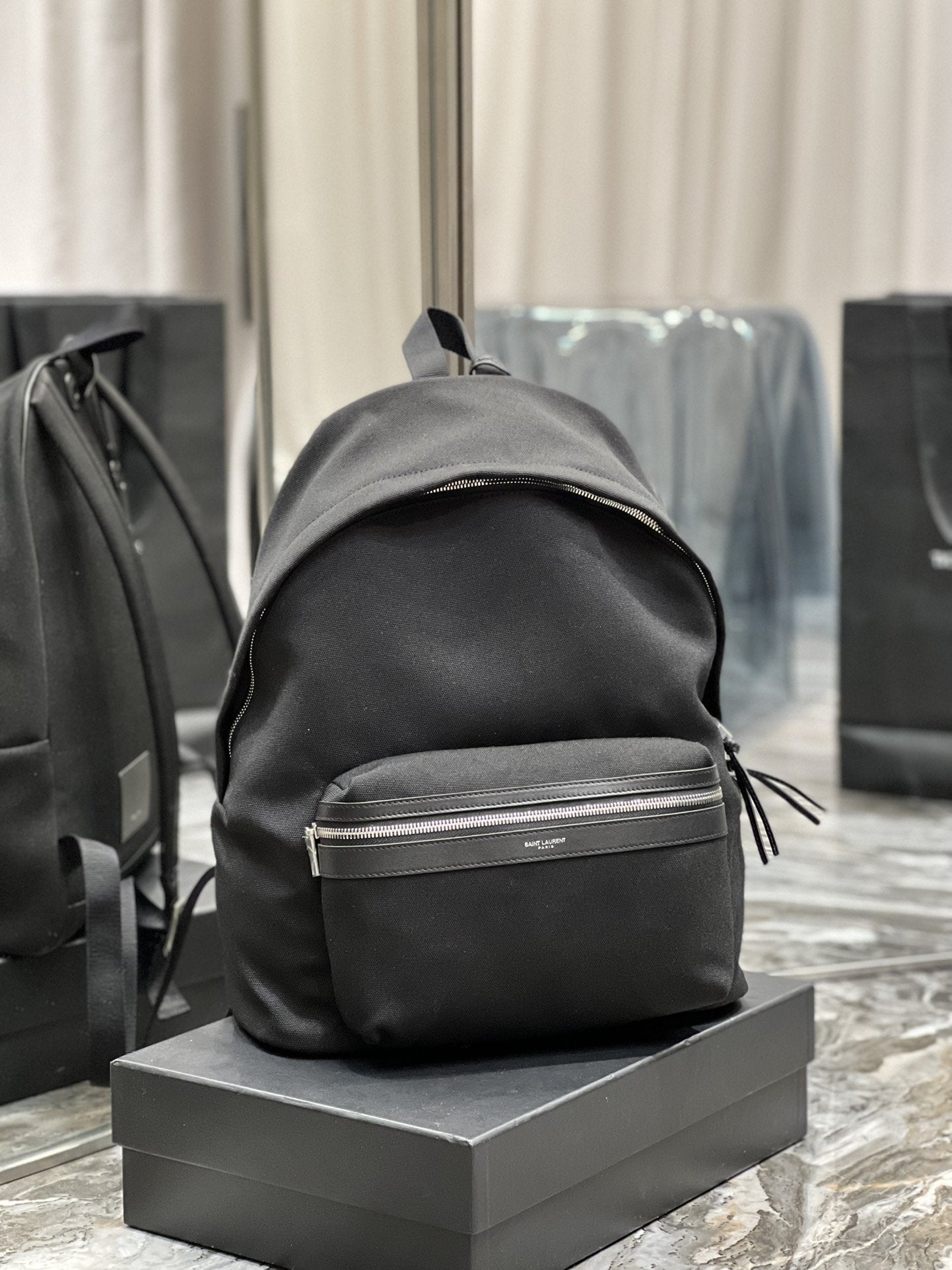 YSL Saint Laurent YSL Top Quality City Backpack In Unisex Canvas Black