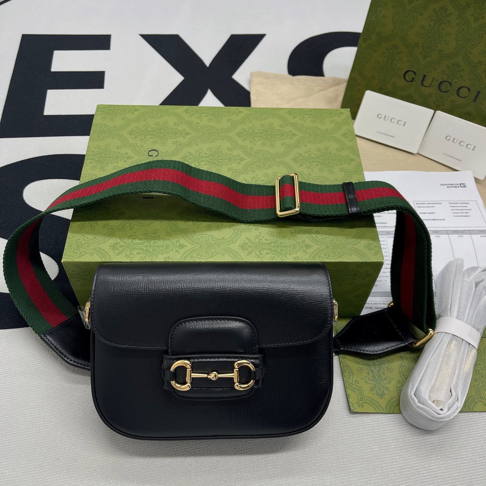 gg Horsebit , ’s 8in Black Mini Bag