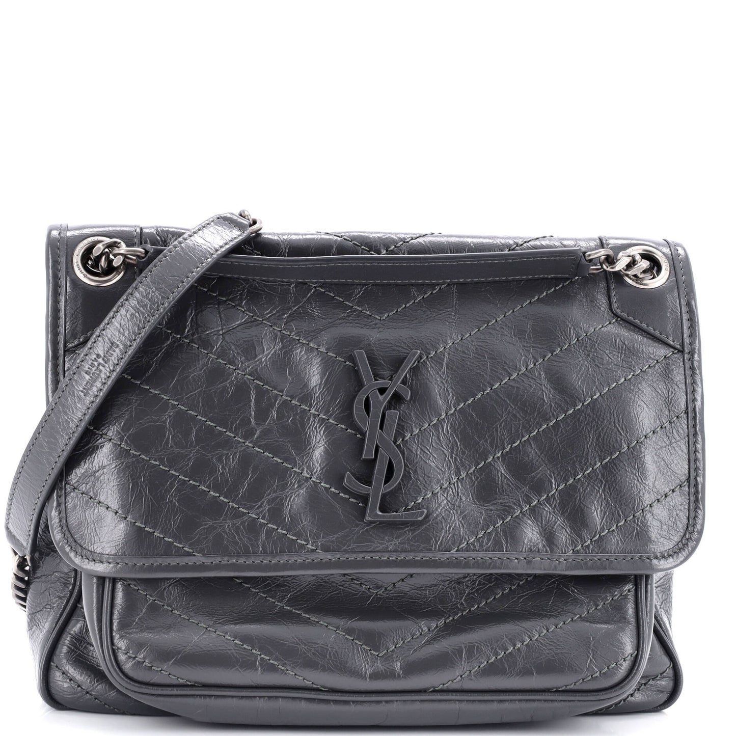 YSL Saint Laurent Luxury Trending Niki Bag Chevron Leather Matelasse Medium Travel Bag
