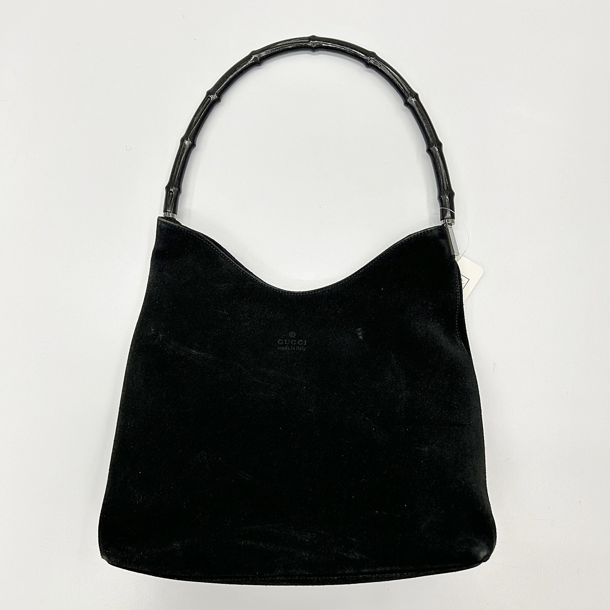 Gucci Suede Bamboo Handle Shoulder Bag gu9412ey