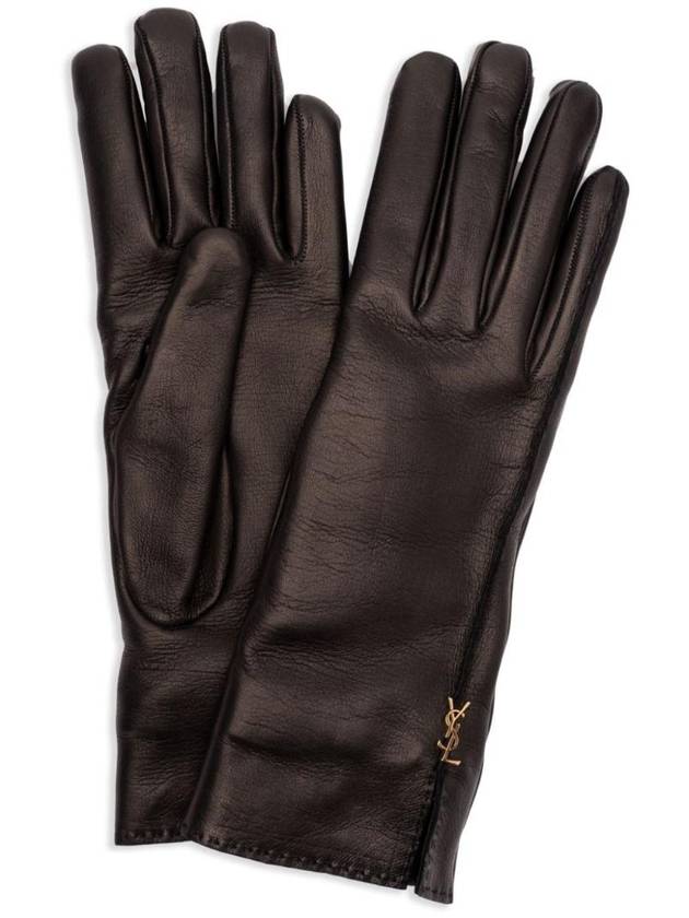 YSL Saint Laurent Saint Laurent Trending Cassandre Gloves Travel Bag Leather Black