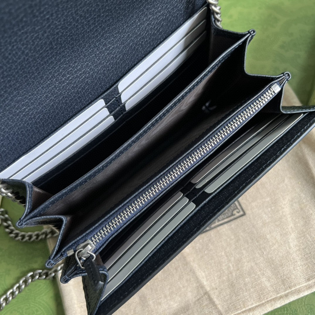 gg Dionysus gg Wallet Supreme Canvas Beige Blue Chain Travel Bag