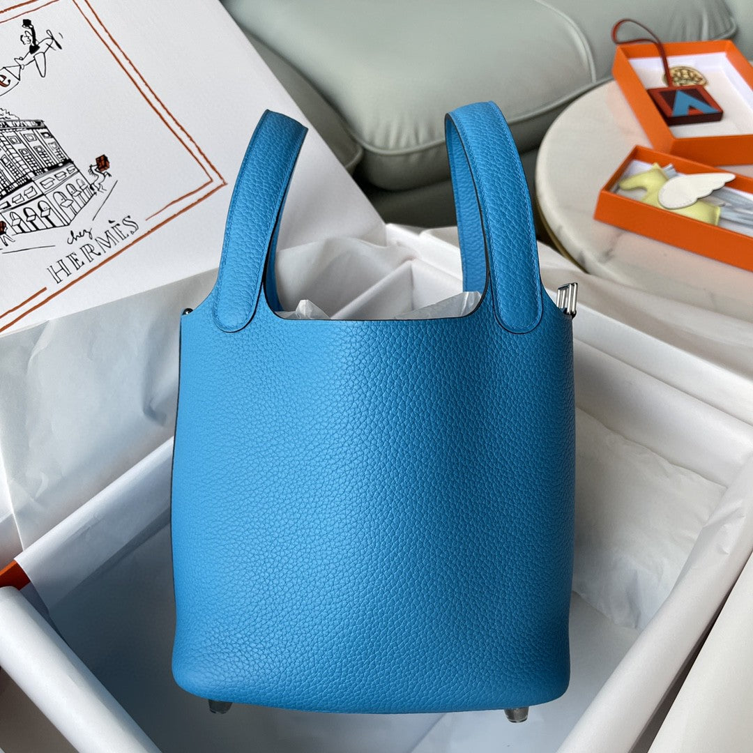 Top Quality Picotin Lock Bag For Women Blue Travel Bag