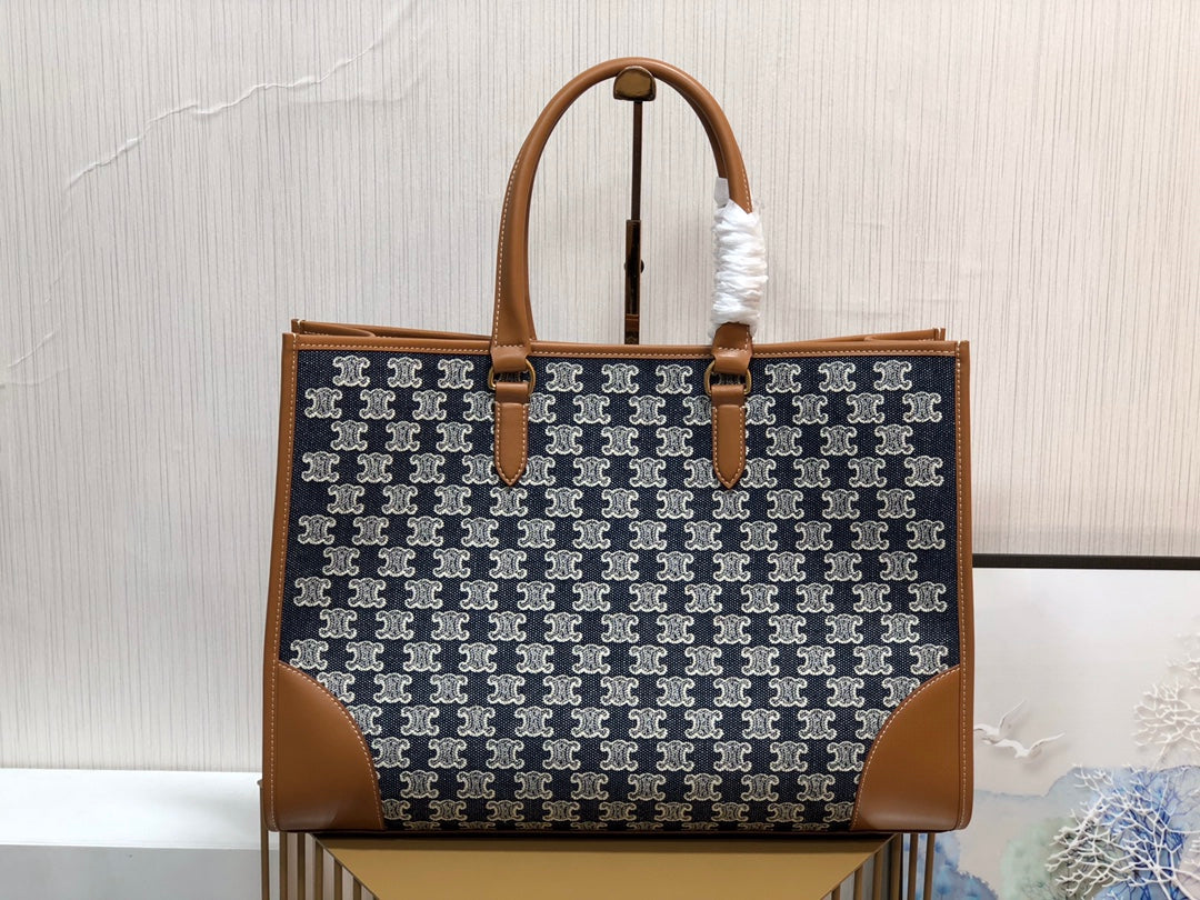 Top Quality Horizontal Cabas In Textile With Denim Travel Bag 17In43Cm 1481