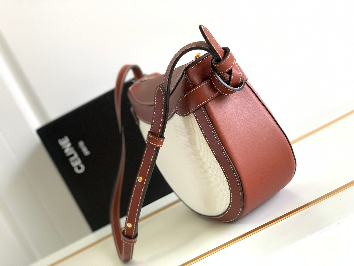 Top Quality Besatop Quality Noeuds Francais Bag White Brown Travel Bag