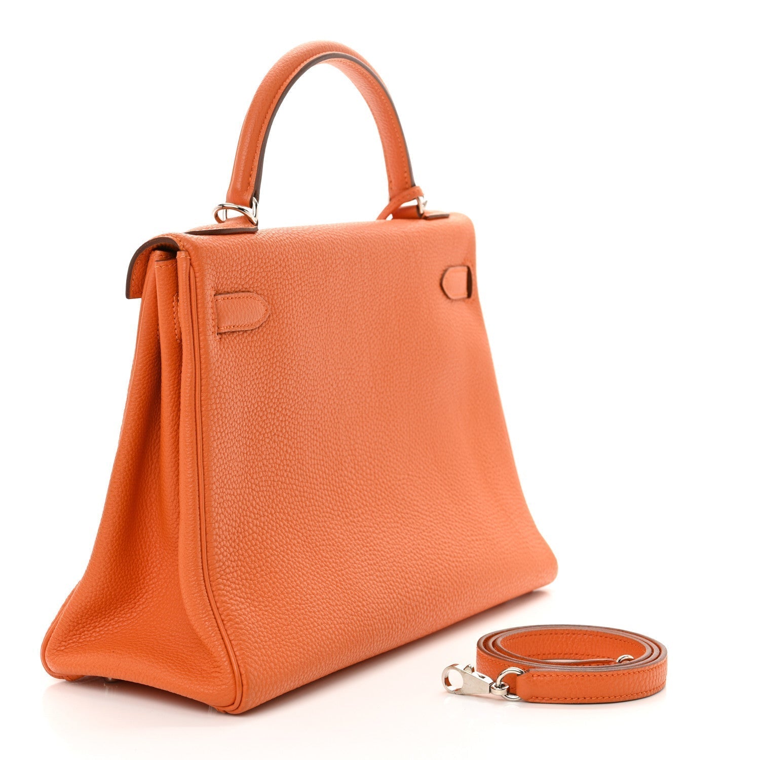 Hermes Togo Kelly Retourne Handbag Orange Travel Bag