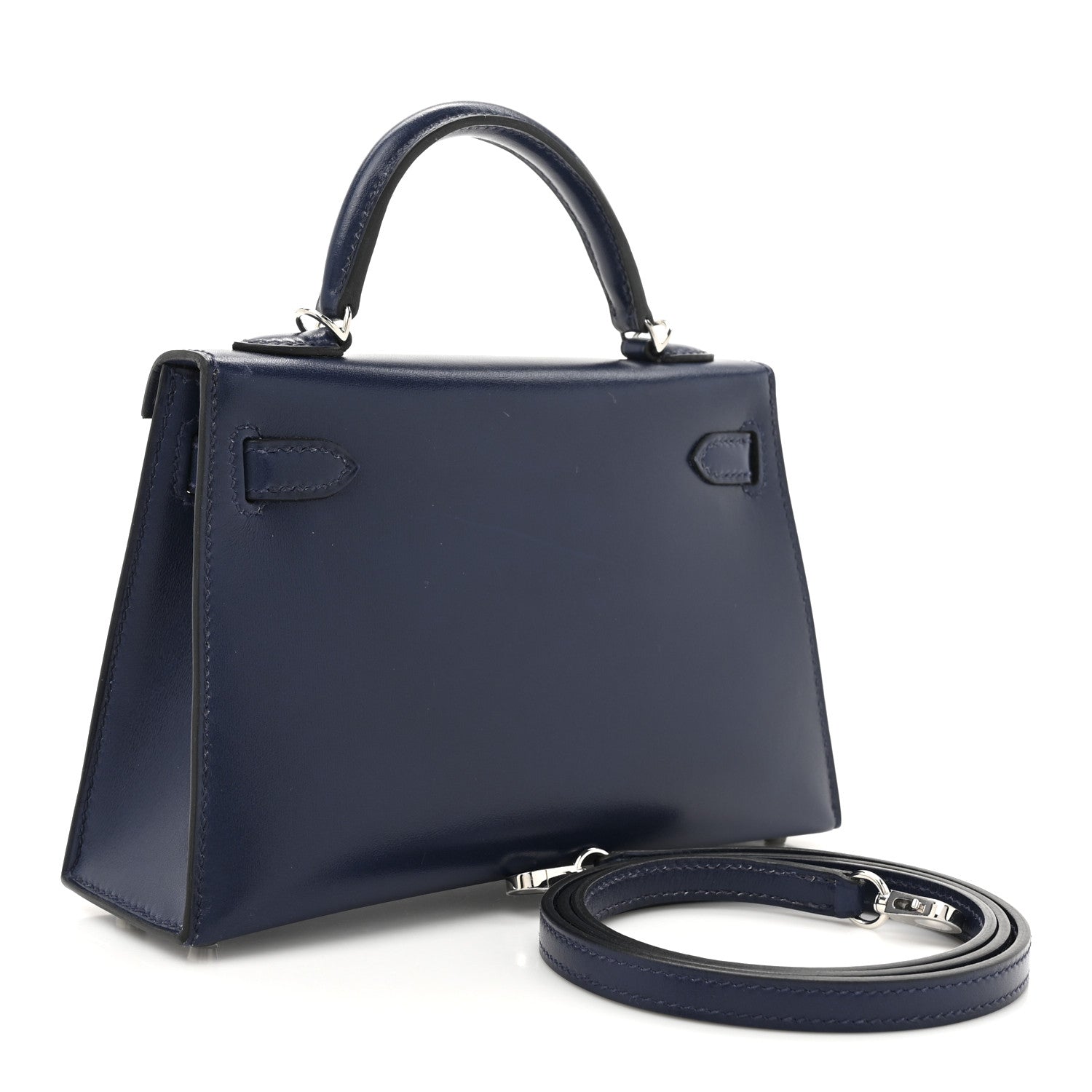 Hermes Box Kelly Sellier Bleu Saphir Handbag Mini Travel Bag