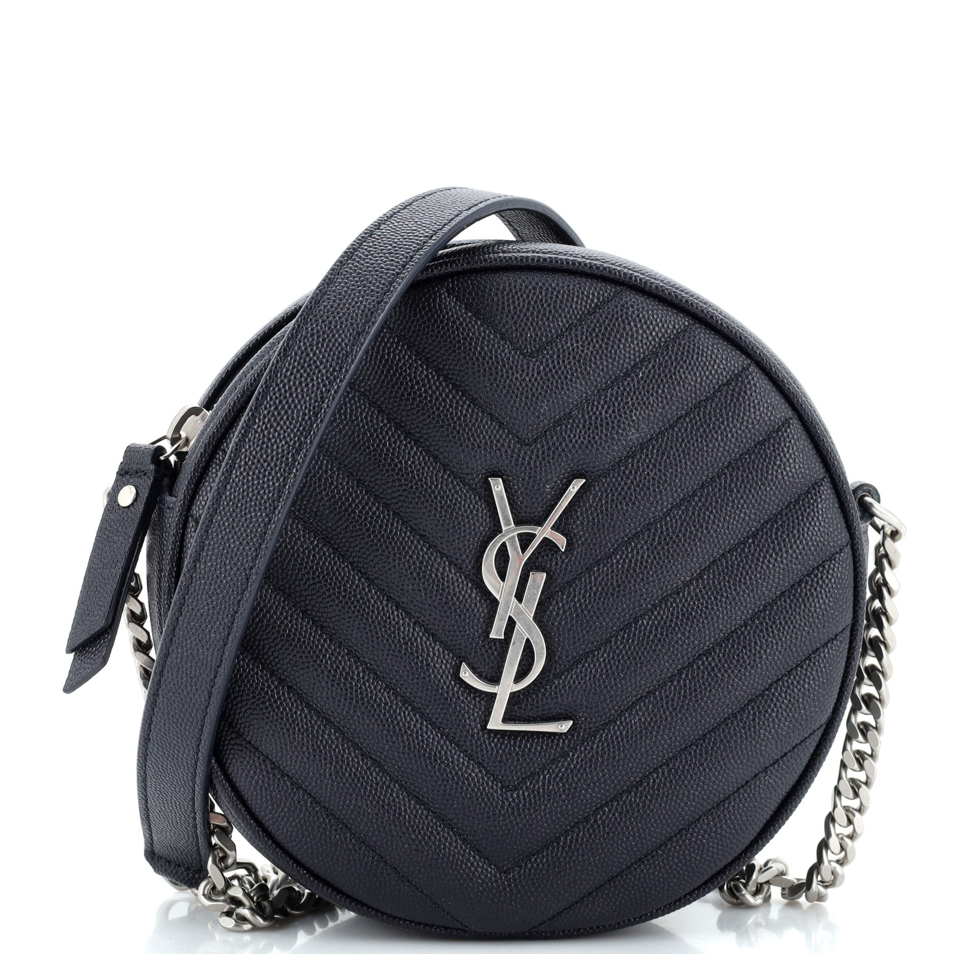 YSL Saint Laurent Saint Laurent Trending Vinyle Round Camera Bag Leather Matelasse Crossbody Bag