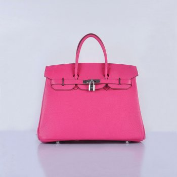 Hermes Luxury Birkin Cm Togo Handbags Rose Leather Silver Travel Bag