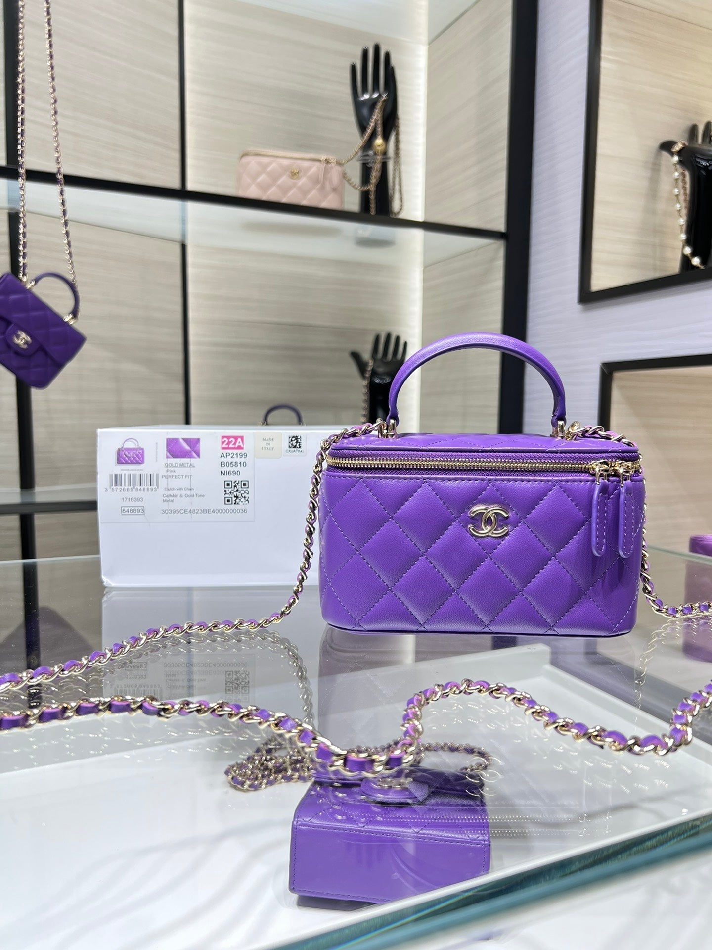 Chlvanity With Hardware Purple For Women Handbags Silver Chain Shoulder Bag