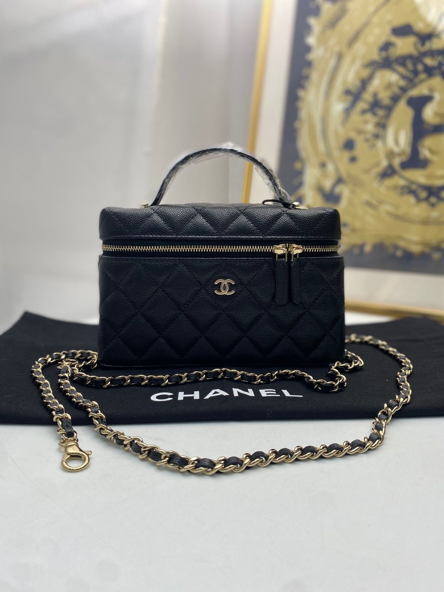 Chanel P .**cm Black Bag