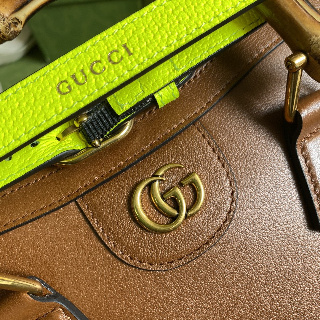 gg Diana 8in 20cm gg Brown Mini Tote Bag
