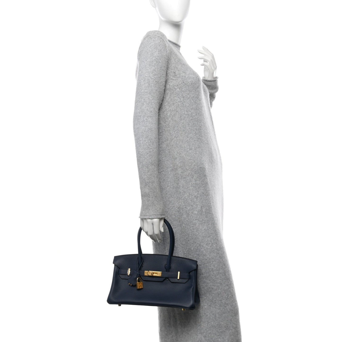 Hermes Evercolor Shoulder Birkin Light Bleu Abysse Shoulder Bag