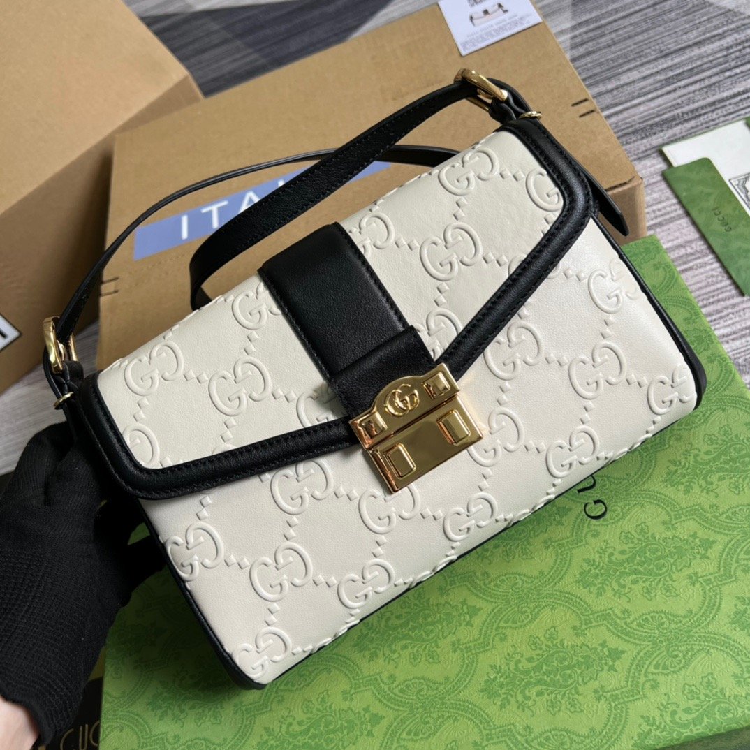 gg , ’s 17.7in White Small Top Handle Handbag