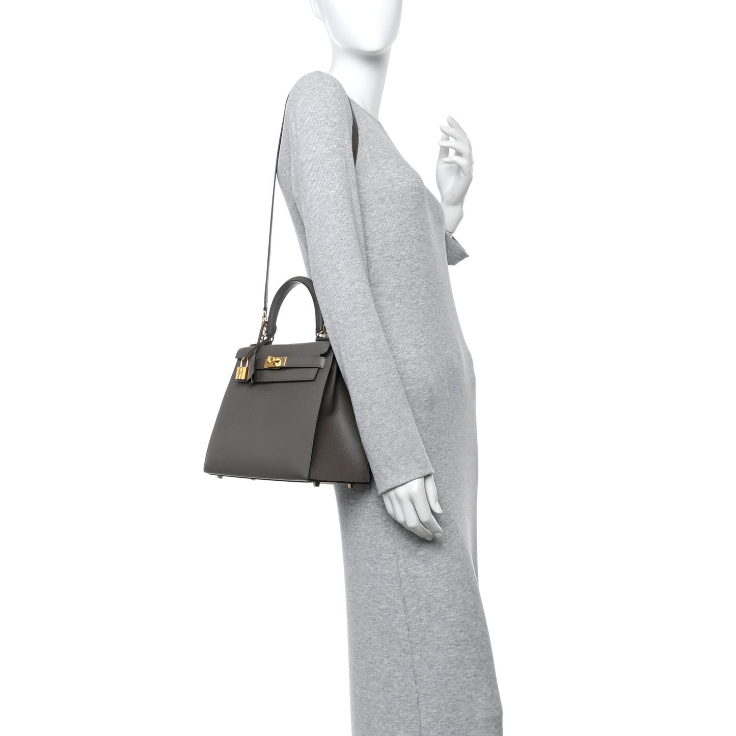 Hermes Epsom Kelly Sellier Etain Handbag Travel Bag
