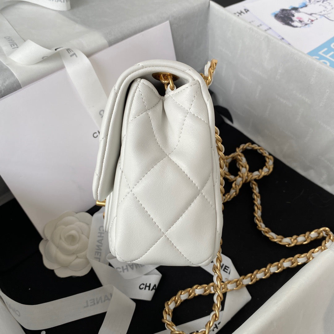 Chlsmall Top Qualityap Bag Hardware For Women White Gold Shoulder Bag