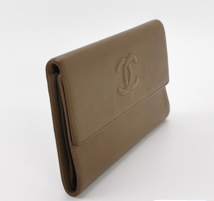 Chanel wallet cowhide brown *.*cm
