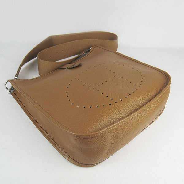 Hermes Luxury Evelyne I Handbag Light Coffee Silver Travel Bag