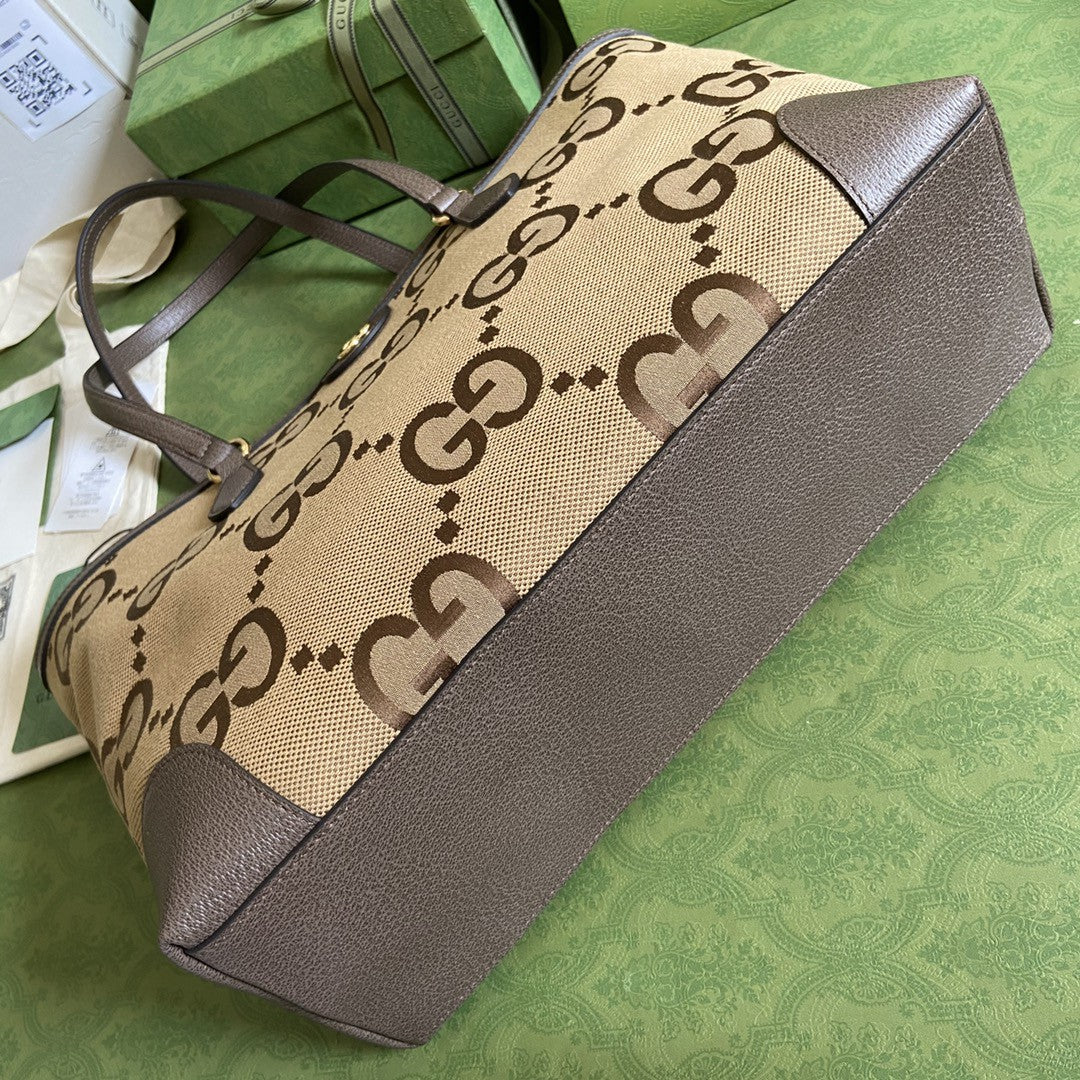 gg Ophidia Jumbo gg Camel Canvas Medium Tote Bag 15In38Cm Beaunoirrbeaunoirr