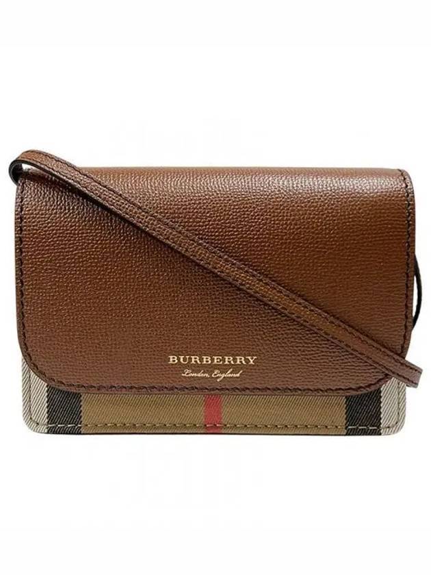 Burberry Luxury Hampshire Ho Check Crossbody Bag Brown Tan