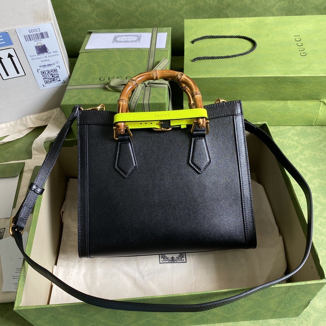 gg Diana 11in 27cm gg Black Small Tote Bag