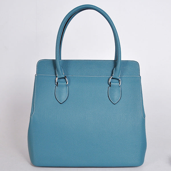 Hermes Luxury Toolbox Ladies Way Handbag Blue Travel Bag