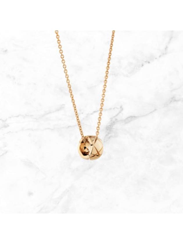 Coco Crush Quilted Motif Necklace Gold Chanel