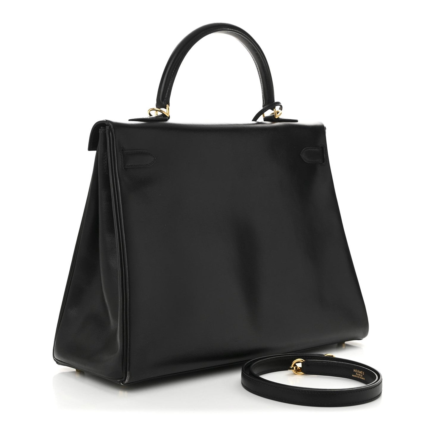 Hermes Box Kelly Retourne Handbag Black Travel Bag 35 Black 1759410